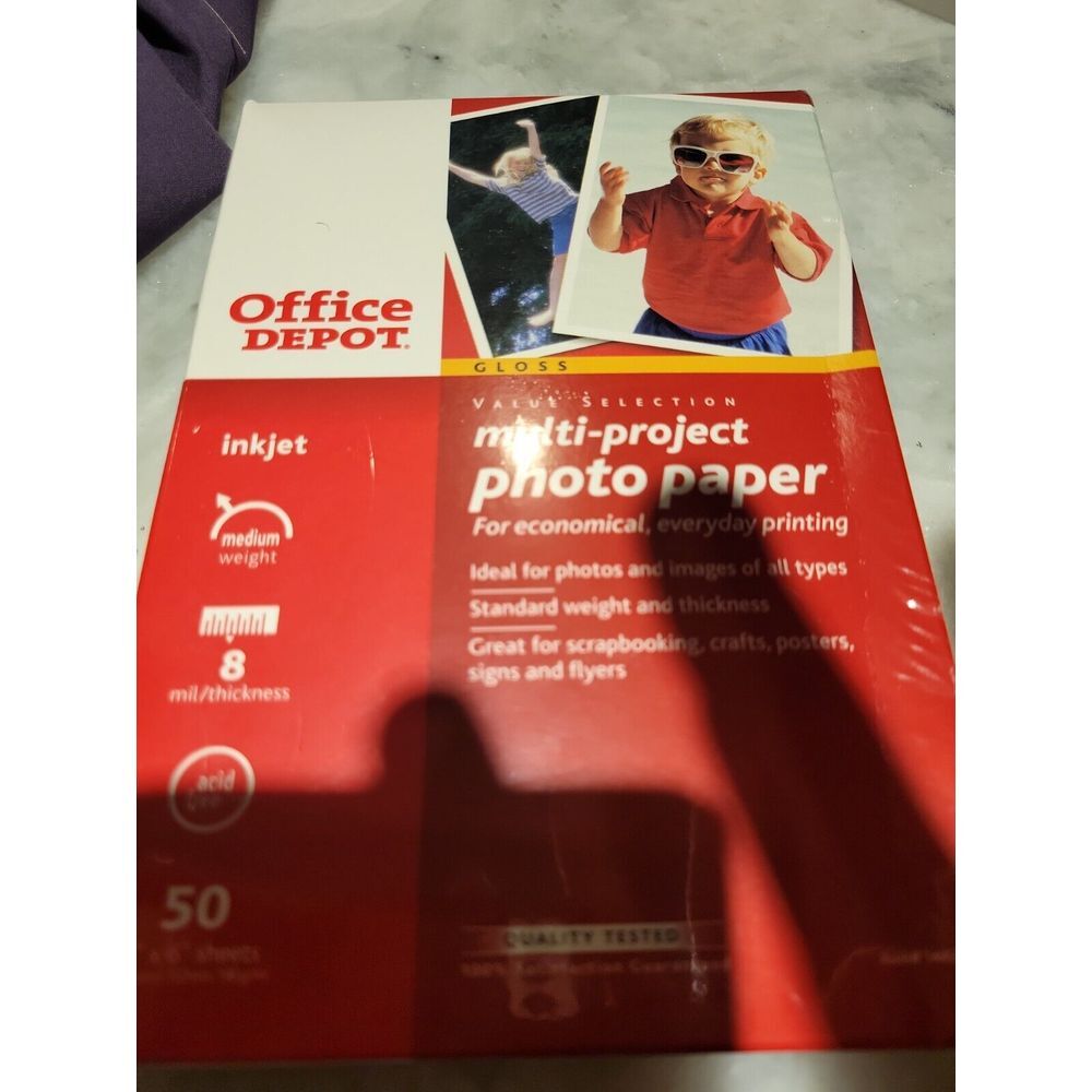Multi‎ Project Photo Paper 4x6 50 Sheet Pack Inkjet Glossy
